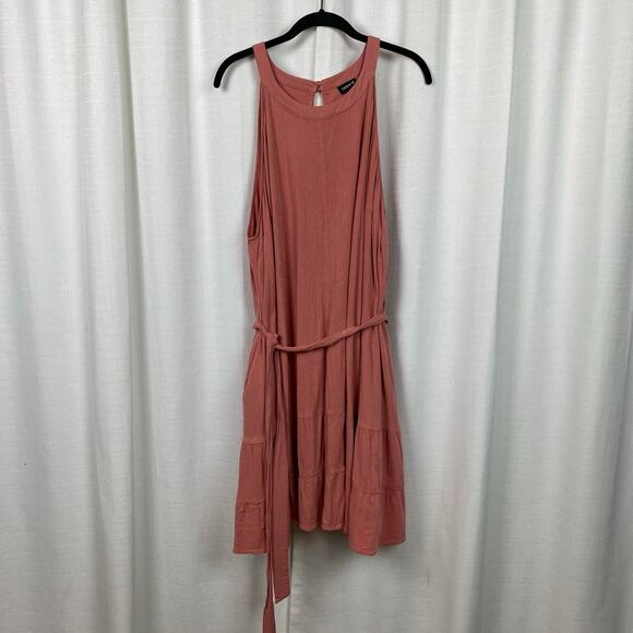 Torrid Beige Desert Sand Woven Tiered Mini Dress Sz.4 - Picture 5 of 16